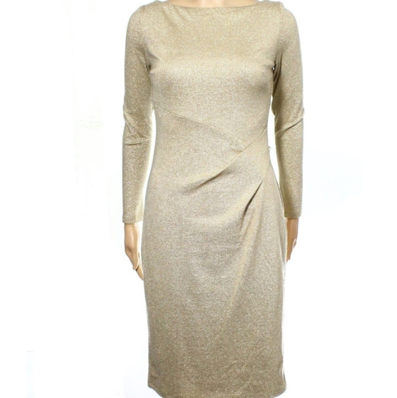 Ralph Lauren champagne gold stretch cocktail dress - Picture 6 of 6